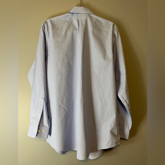 Mens Brooks Brothers Non-Iron Regent Light Blue Plaid Dress Shirt 16 1/2-4/5 - Picture 3 of 6
